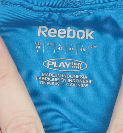 Reebok Womens Blue Racerback Tank Top L Sports Moisture Wicking