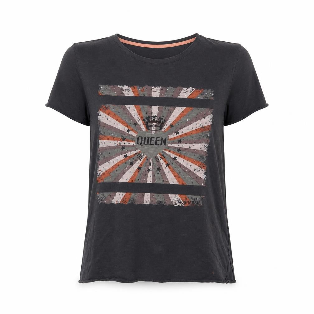 MOS MOSH Women's Black Graphic Sequin T-Shirt Size S