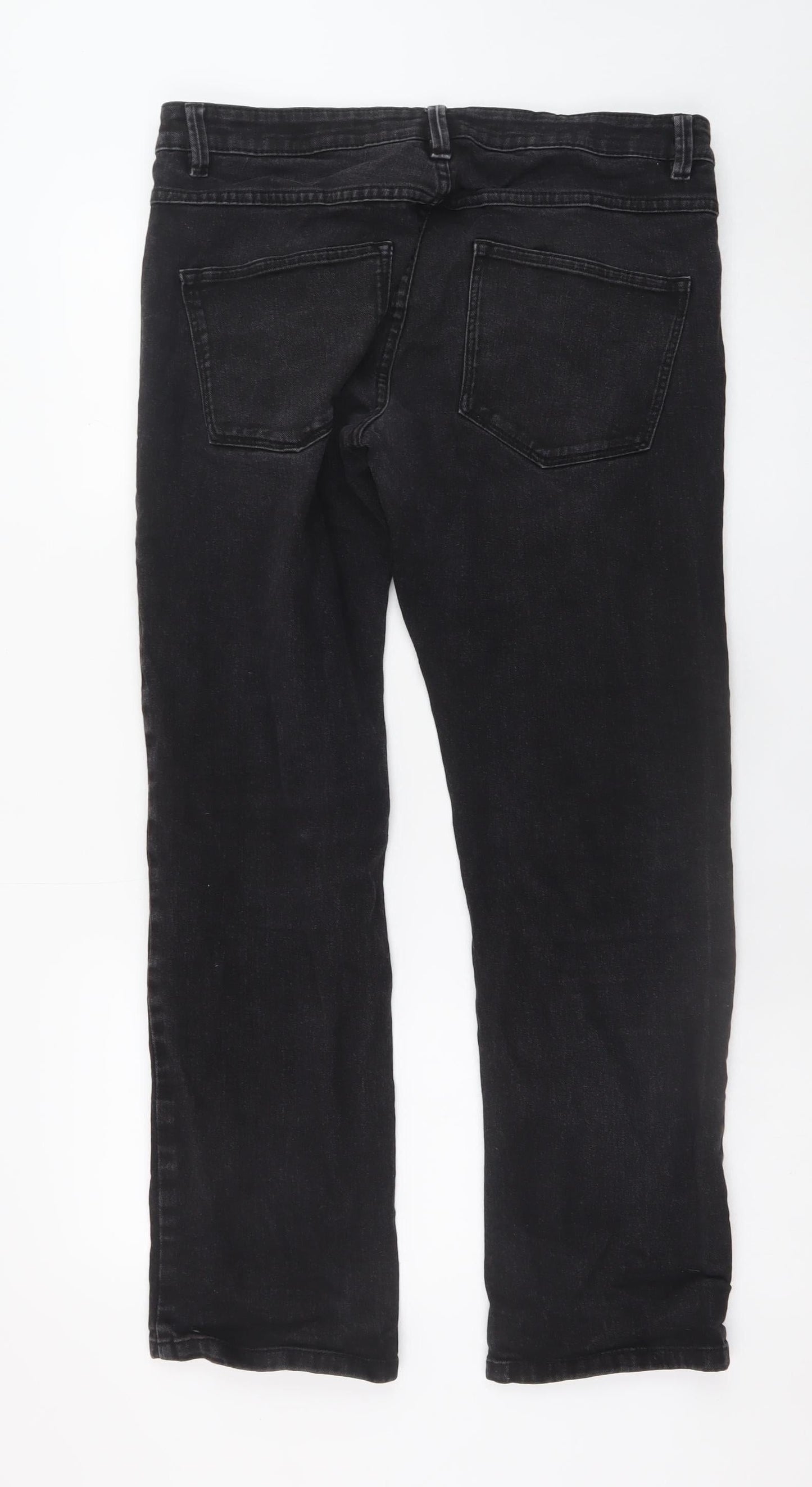 Dunnes Stores Men's Black Straight Jeans 34W 30L Cotton Denim