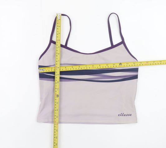 Ellesse Womens Purple Tank Swim Top Size 16 Stretch Lined