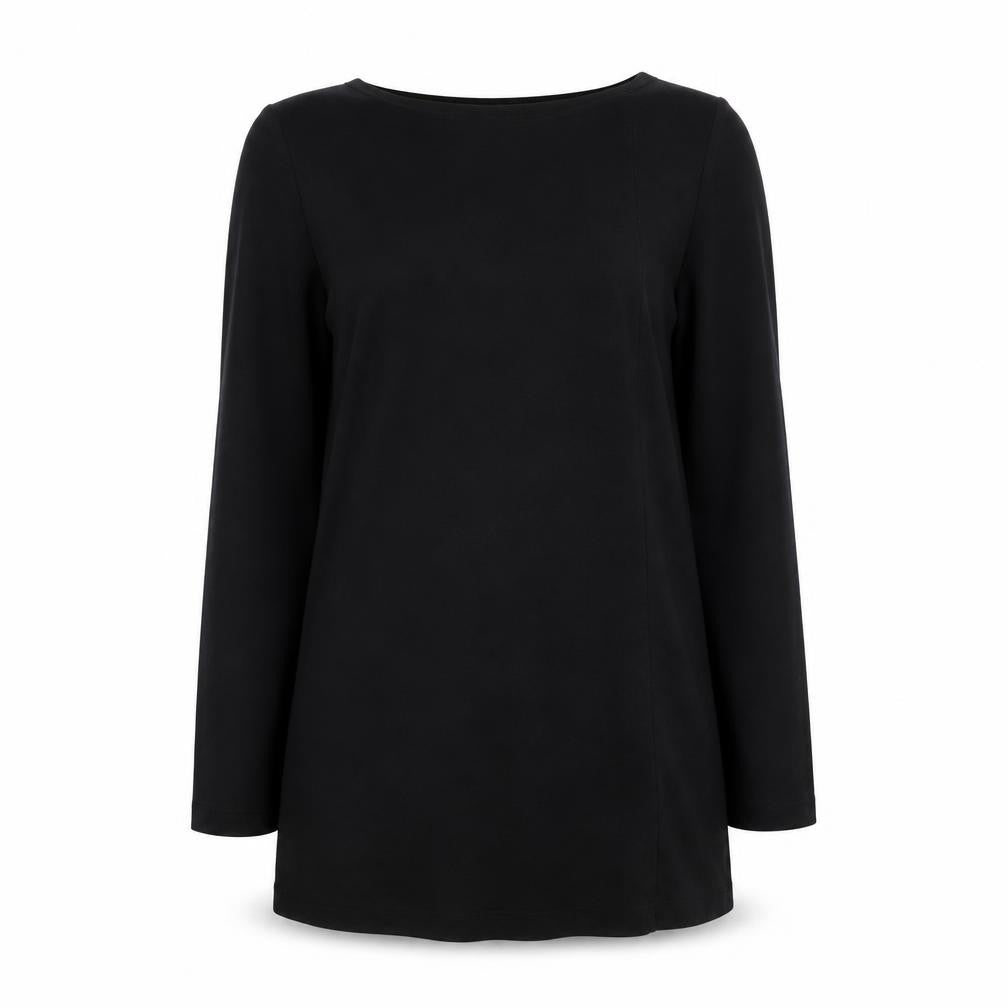 St Bernard Women Black Size 12 Shift Dress Long Sleeve