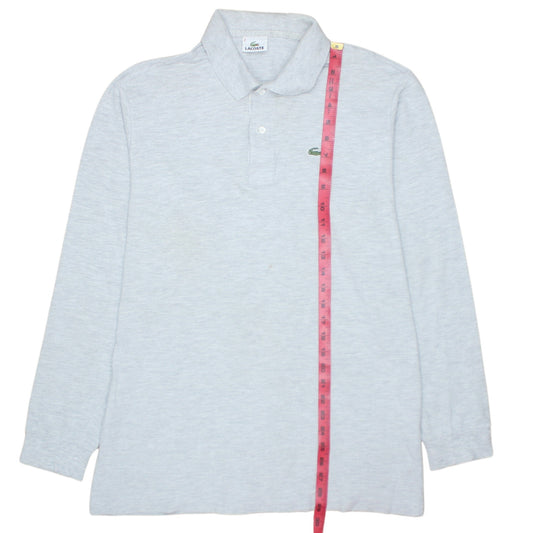 Lacoste Men's Grey Long Sleeve Cotton Polo Shirt Size XL