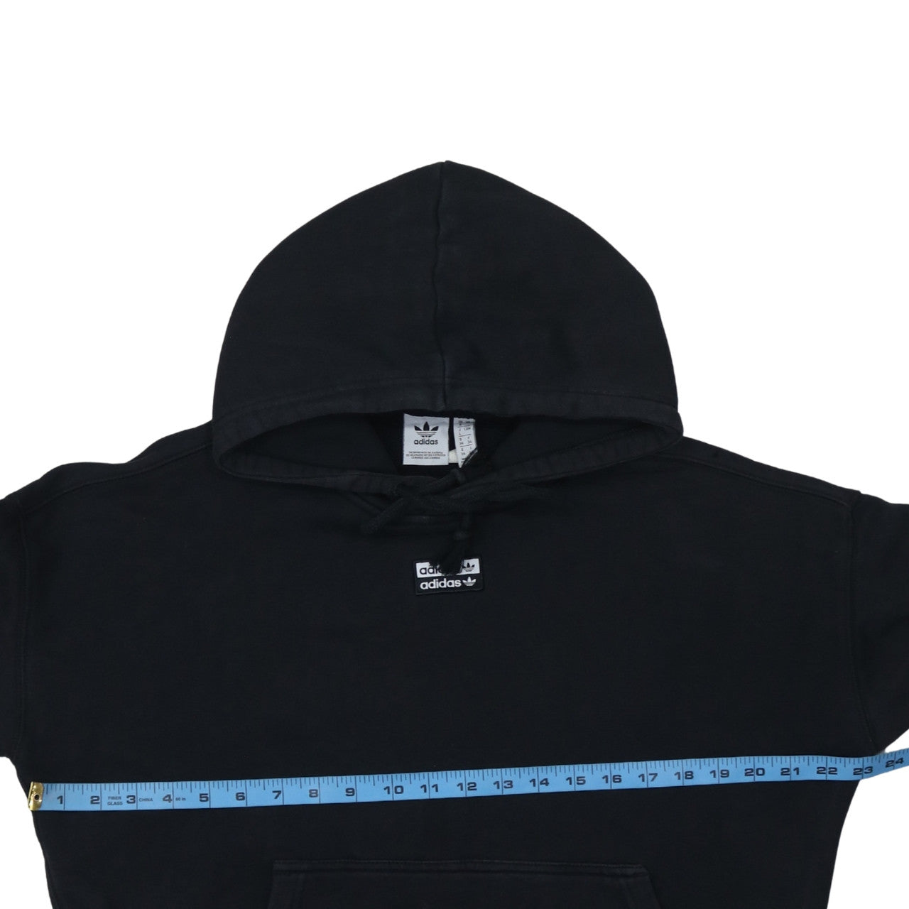 Adidas Womens Black Size 12 Pullover Hoodie Sweatshirt with Logo Detail