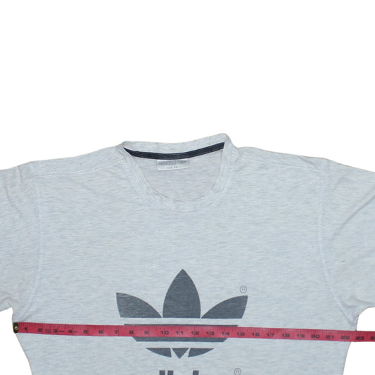 Adidas Men's Grey Trefoil Logo Regular Fit Short Sleeve T-Shirt L