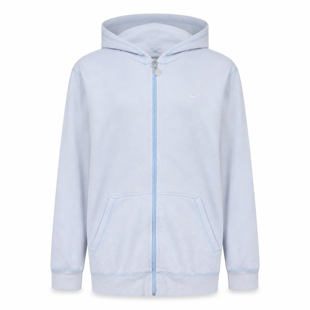 Front view of Nike girls’ blue full zip hoodie xl 13-15 years hooded sweatshirt fleece