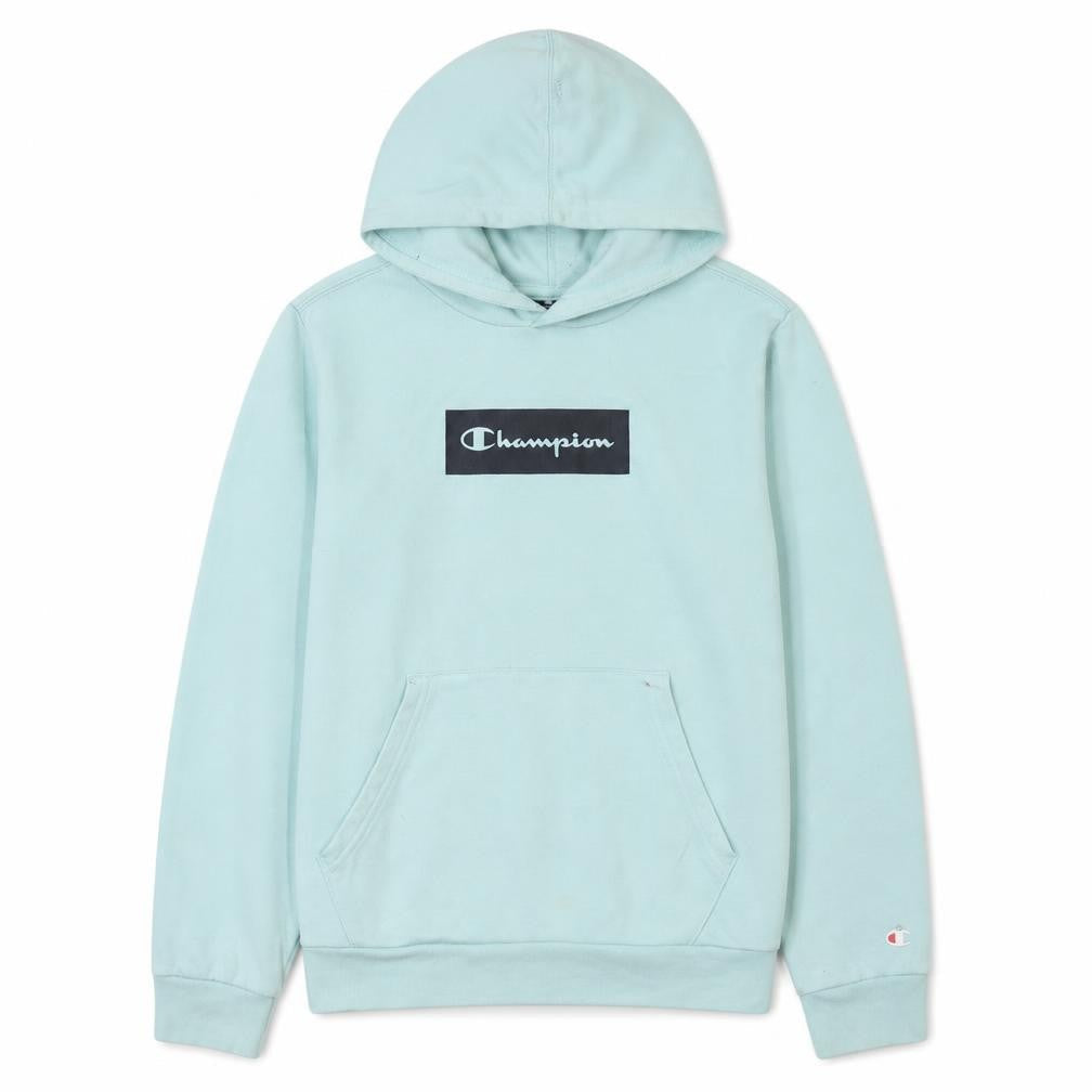 Champion Boys Blue Pullover Hoodie 13-14 Years Logo Print Hooded Sweatshirt