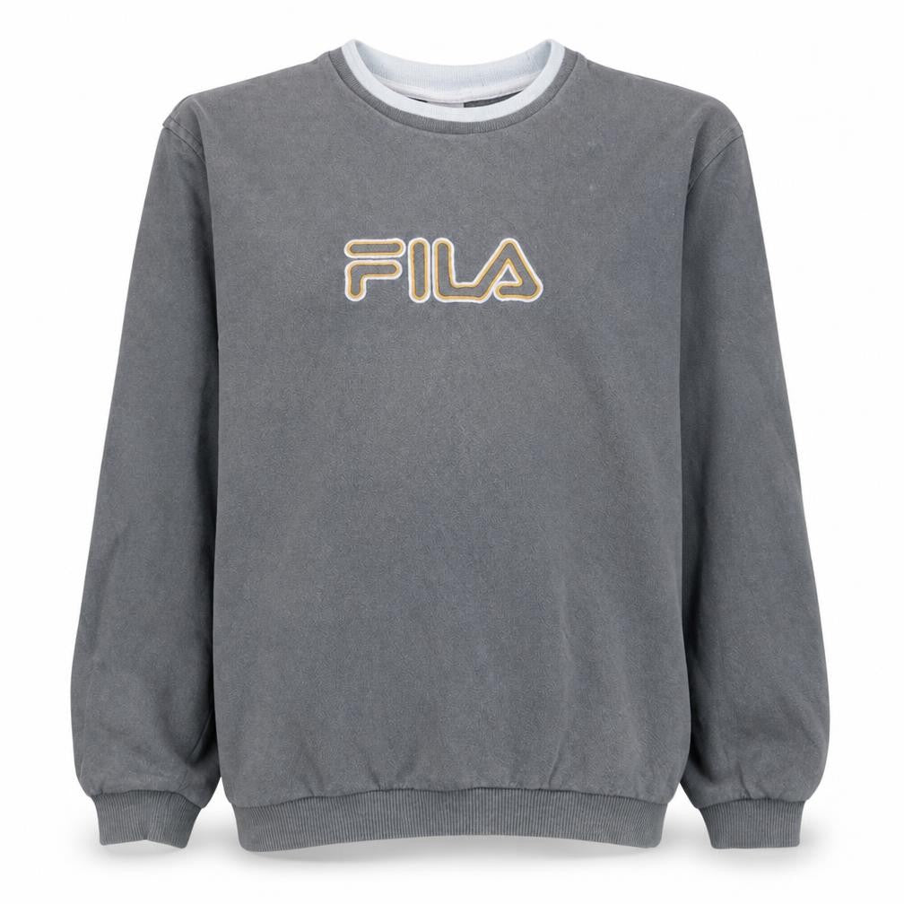 Fila Boys Grey Pullover Sweatshirt Age 14 Logo Crew Neck Fleece Top