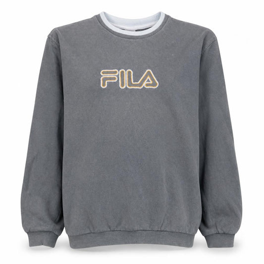 Fila Boys Grey Pullover Sweatshirt Age 14 Logo Crew Neck Fleece Top