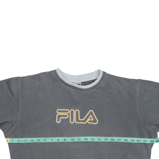 Fila Boys Grey Pullover Sweatshirt Age 14 Logo Crew Neck Fleece Top
