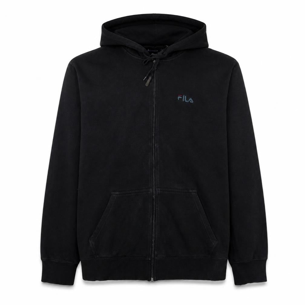 FILA Mens Black XL Full Zip Hoodie Fleece Sweatshirt