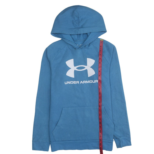 Under Armour Boys Blue Hoodie YXL Loose Fit Cotton Blend Pullover