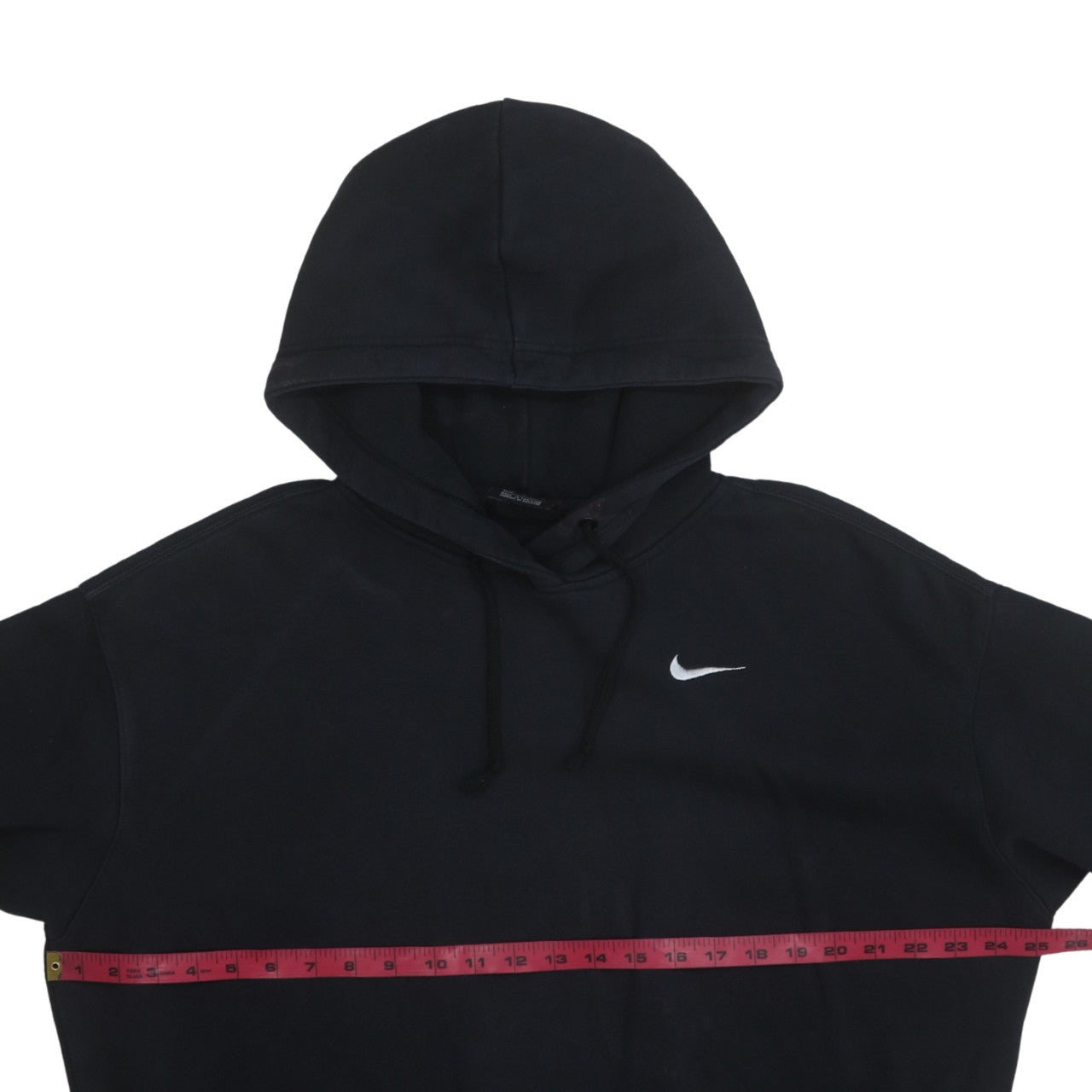 Nike Women Black Pullover Hoodie Medium Cotton Blend Logo Print