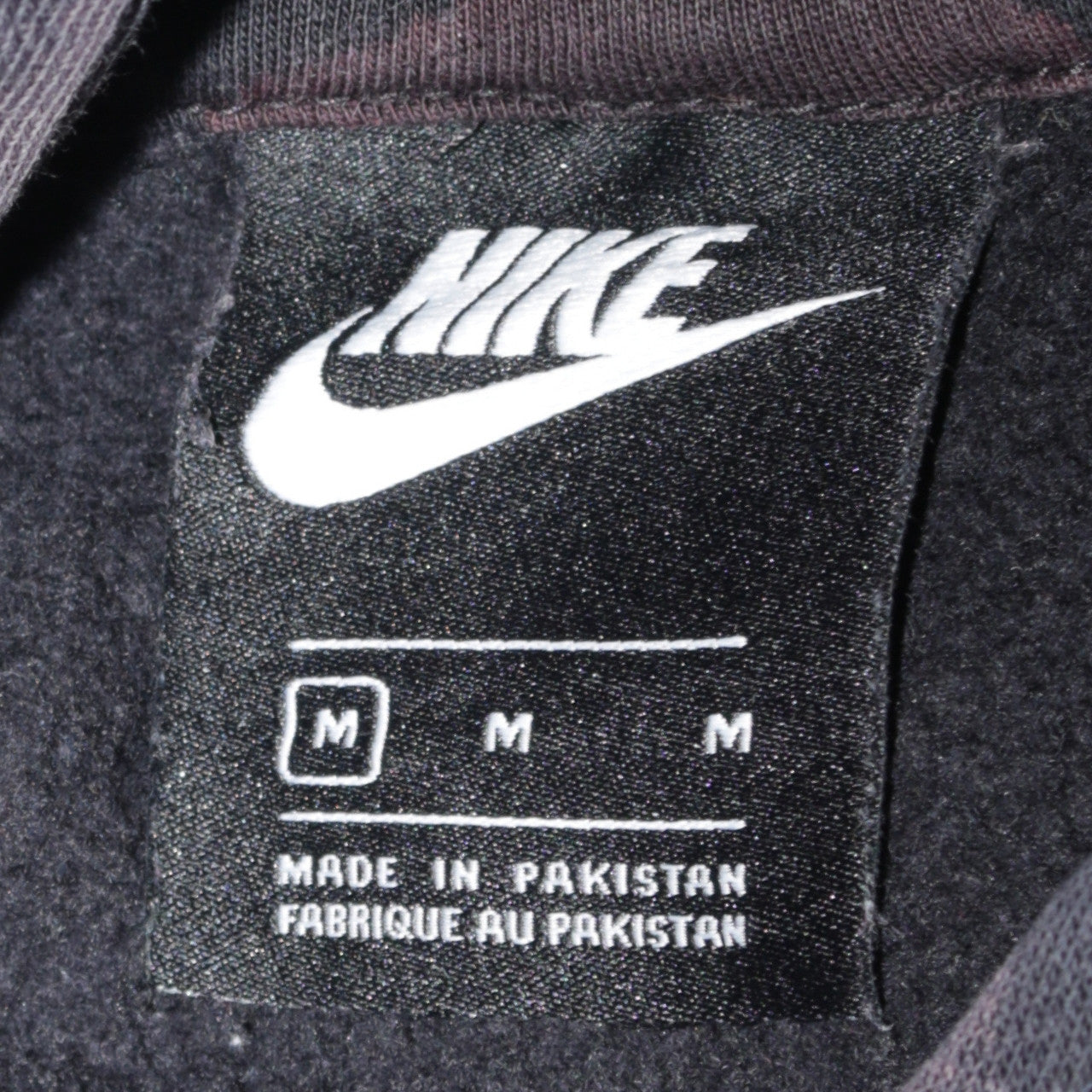 Nike Women Black Pullover Hoodie Medium Cotton Blend Logo Print