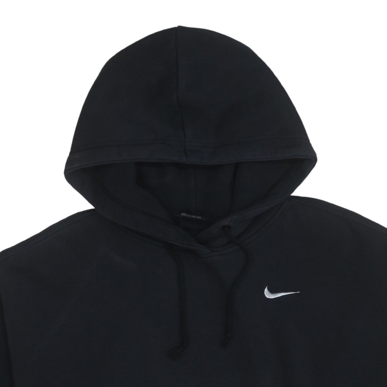 Nike Women Black Pullover Hoodie Medium Cotton Blend Logo Print