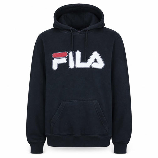 Fila Men's Black Pullover Hoodie S Logo Graphic Cotton Blend