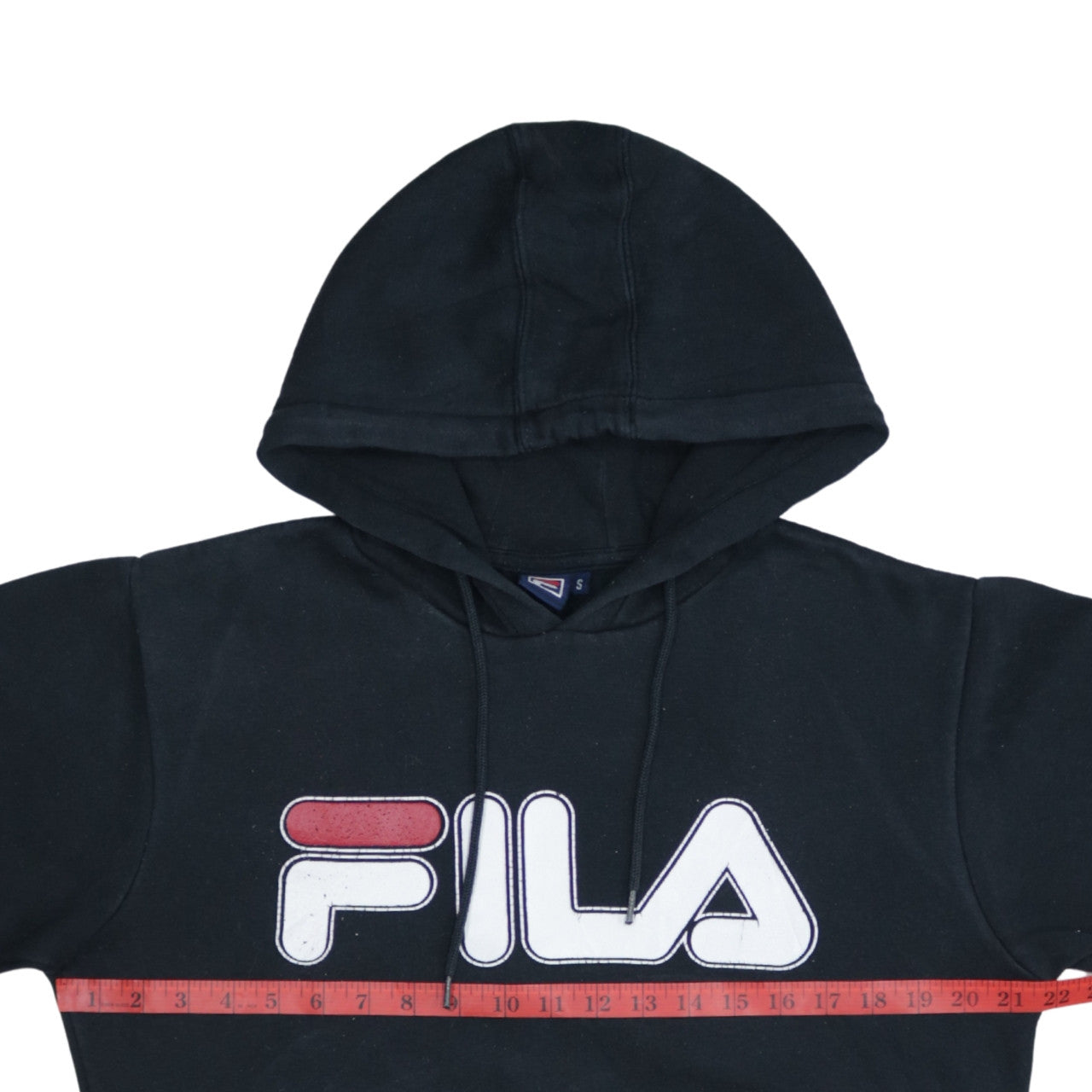 Fila Men's Black Pullover Hoodie S Logo Graphic Cotton Blend