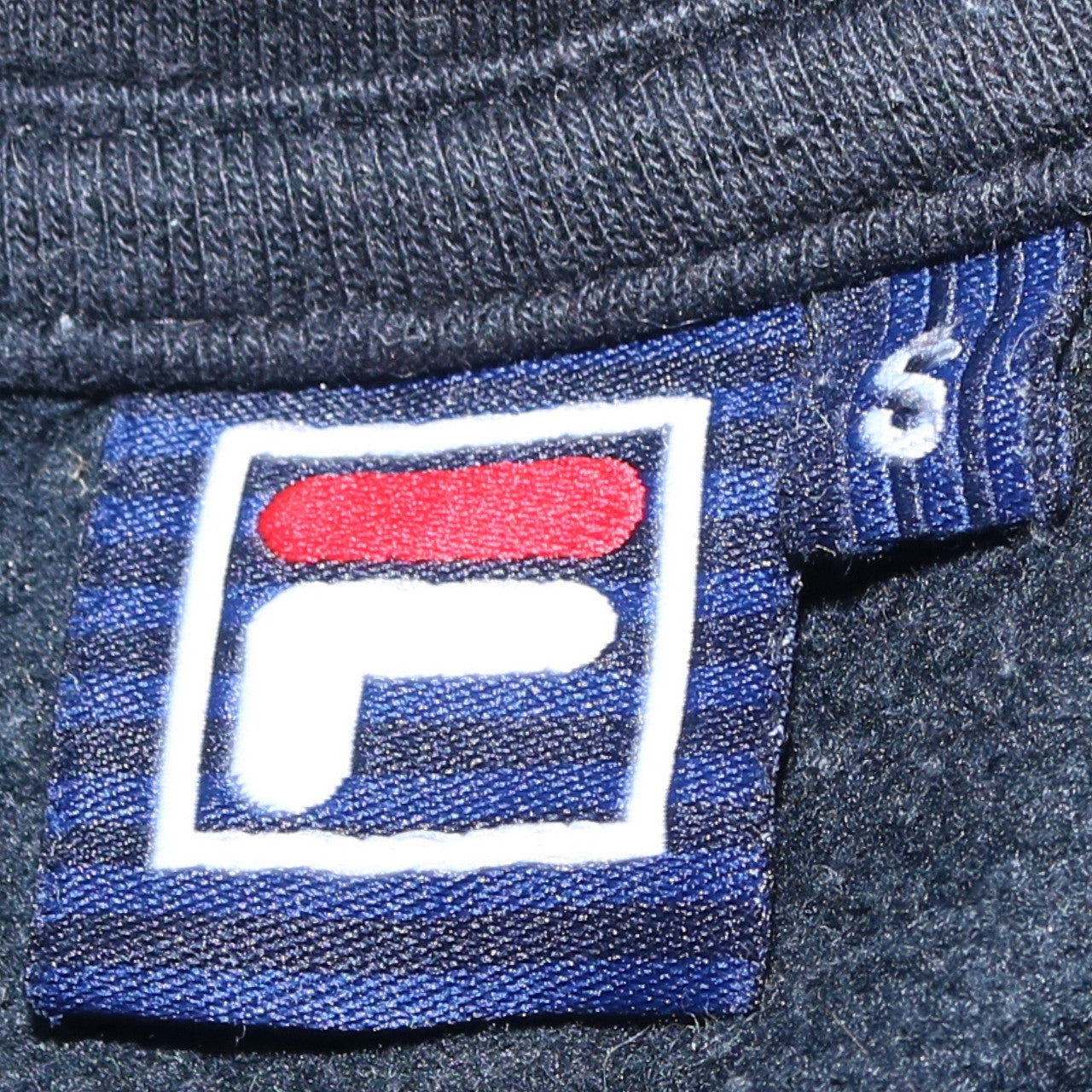 Fila Men's Black Pullover Hoodie S Logo Graphic Cotton Blend
