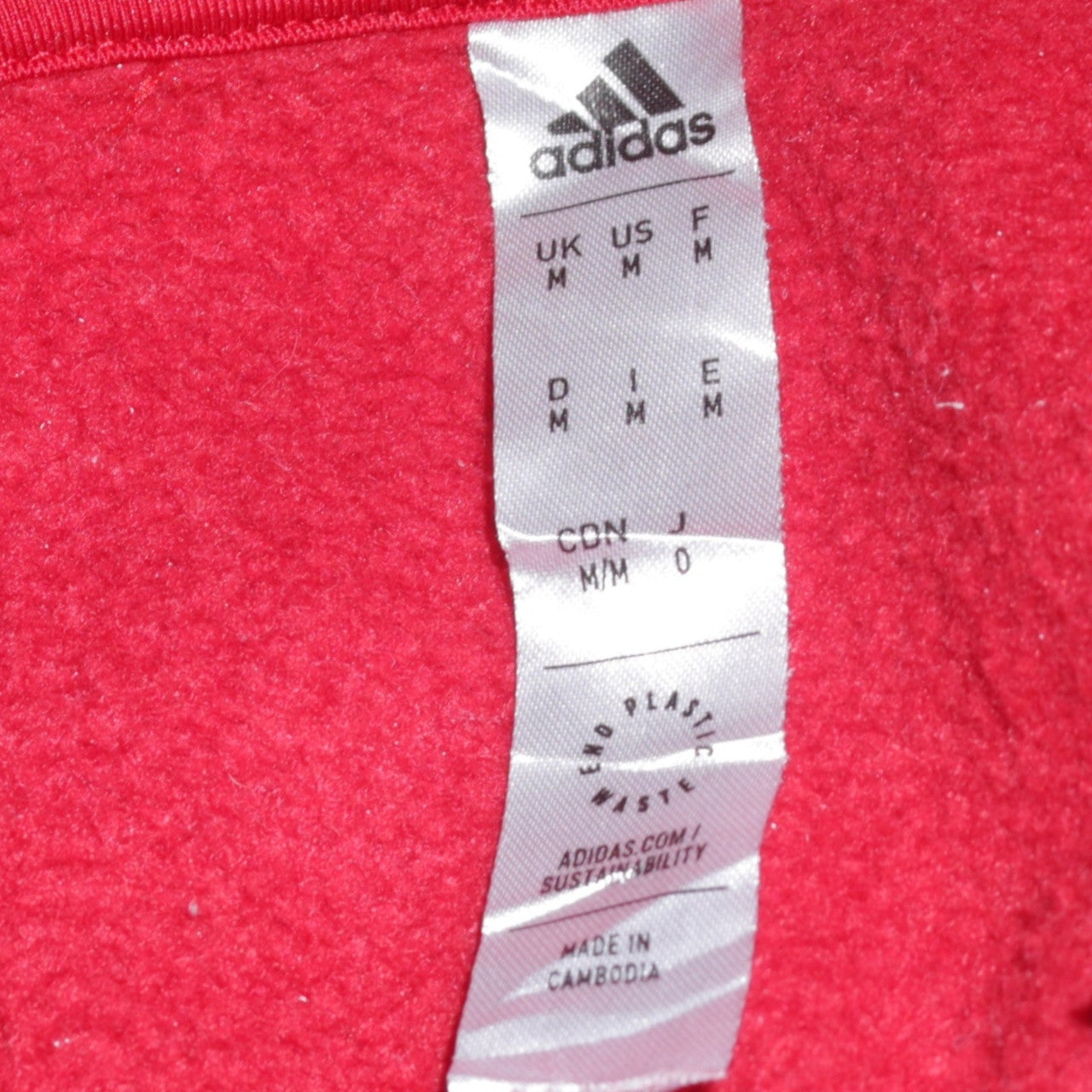 Adidas Men's Red Pullover Hoodie Medium Sports Style