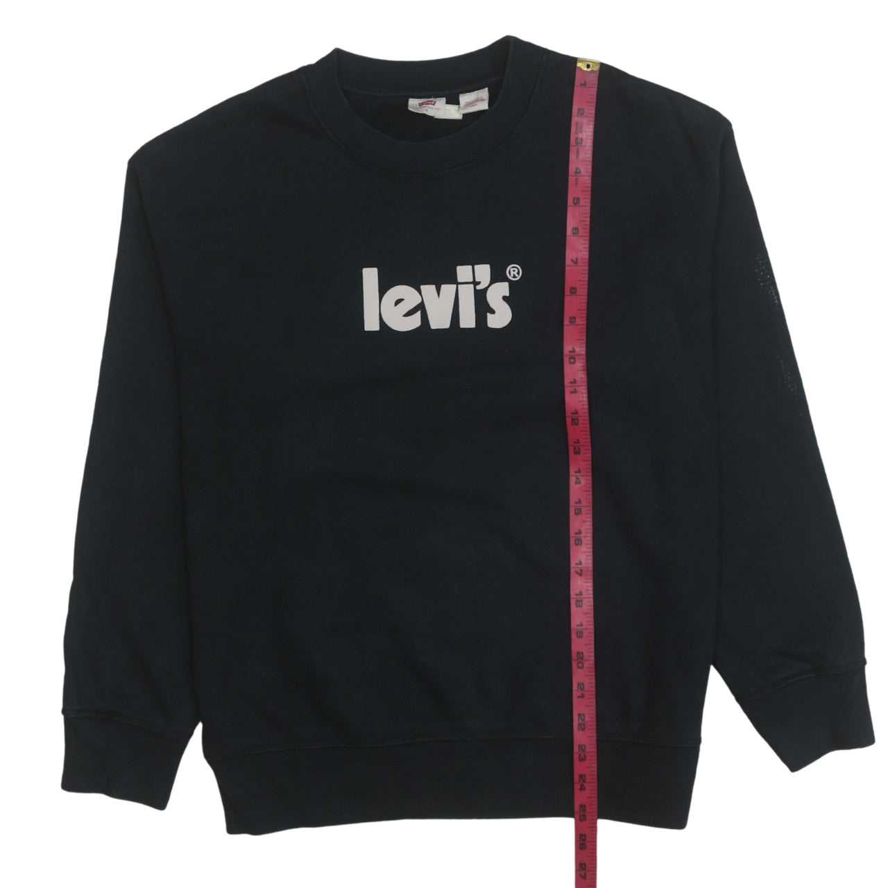 Levi's Men's Black Logo Crew Neck Sweatshirt M