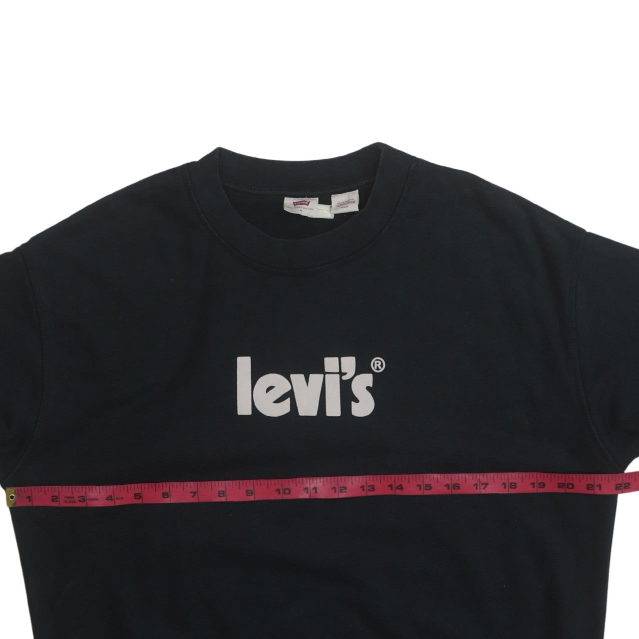 Levi's Men's Black Logo Crew Neck Sweatshirt M