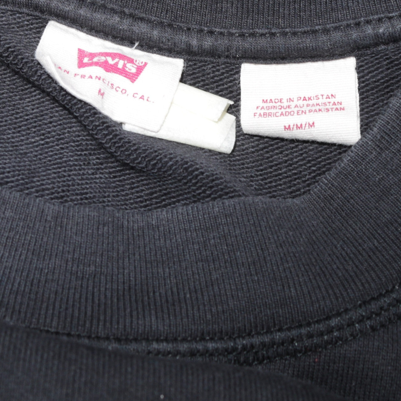 Levi's Men's Black Logo Crew Neck Sweatshirt M