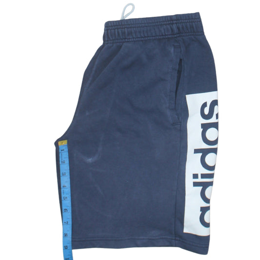 Adidas Men's Blue Medium Athletic Jersey Shorts with Pockets