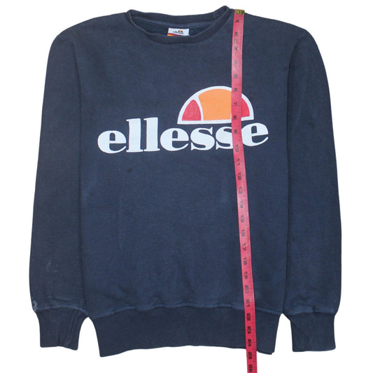 Ellesse Men's Blue Small Pullover Crew Neck Logo Sweatshirt