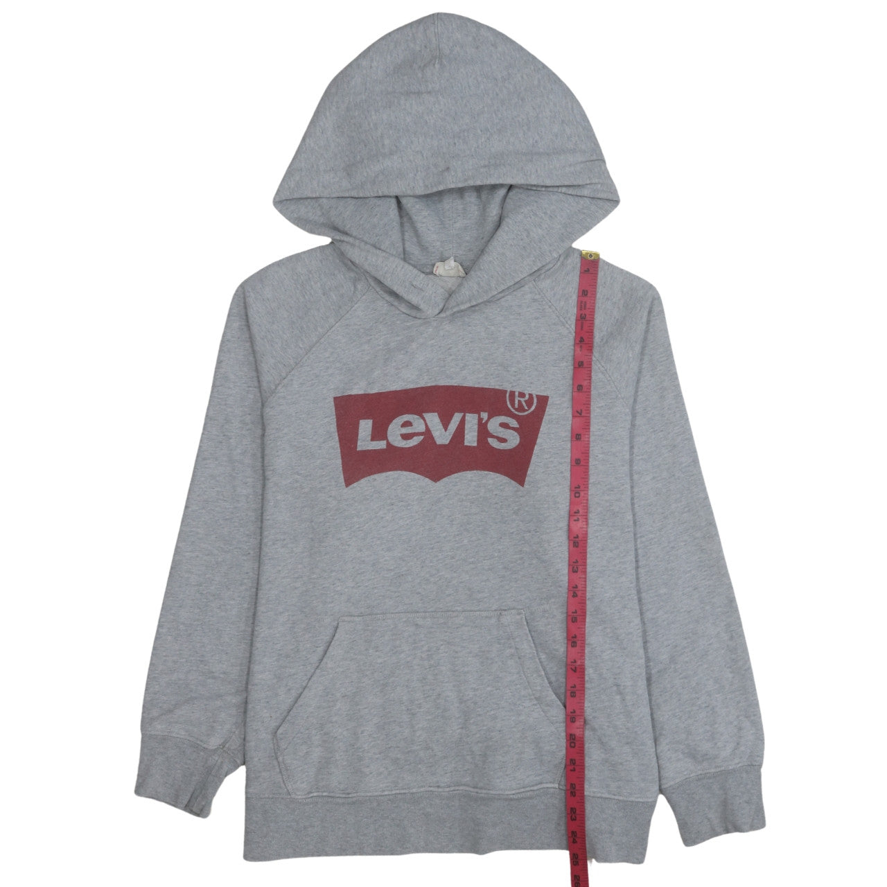 Levi's Men's Grey Pullover Hoodie M Classic Logo Fleece Sweatshirt
