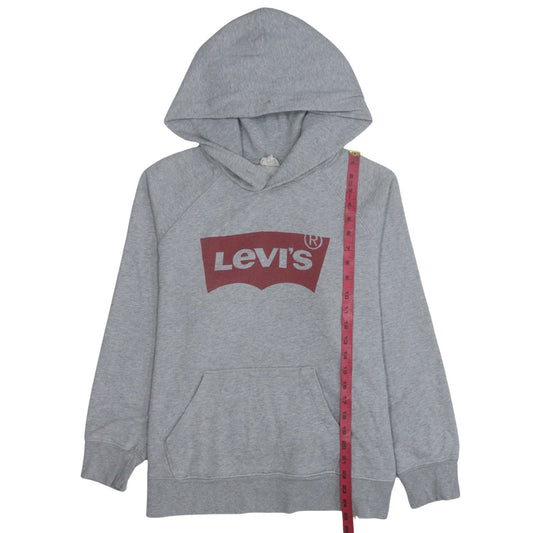 Levi's Men's Grey Pullover Hoodie M Classic Logo Fleece Sweatshirt