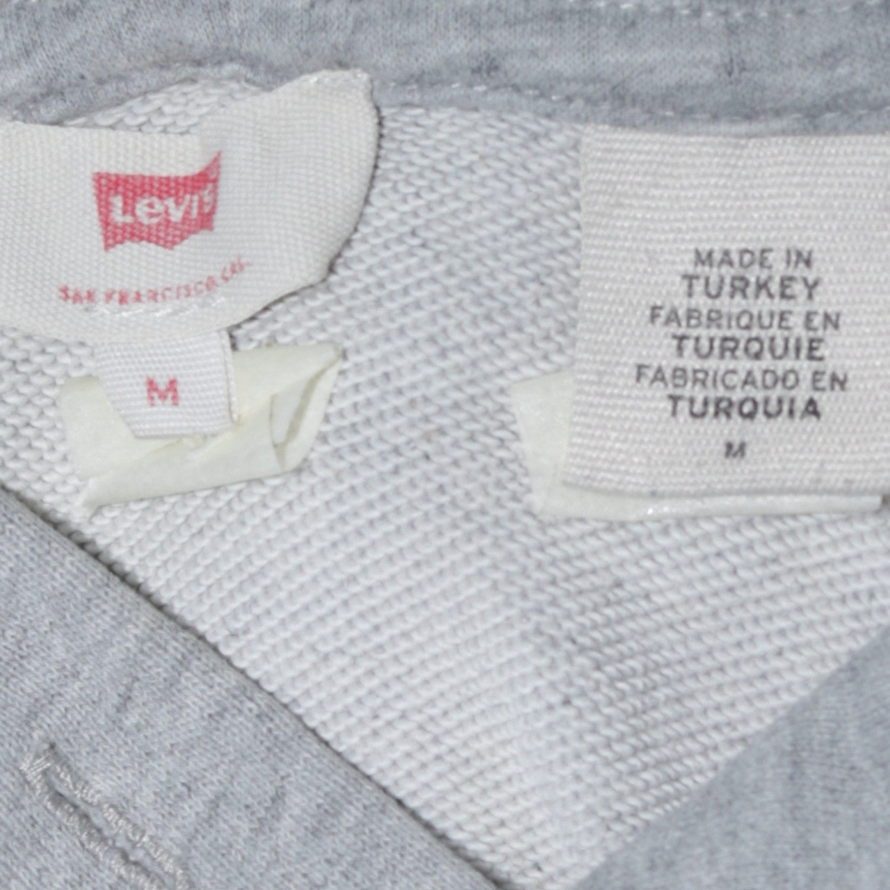 Levi's Men's Grey Pullover Hoodie M Classic Logo Fleece Sweatshirt