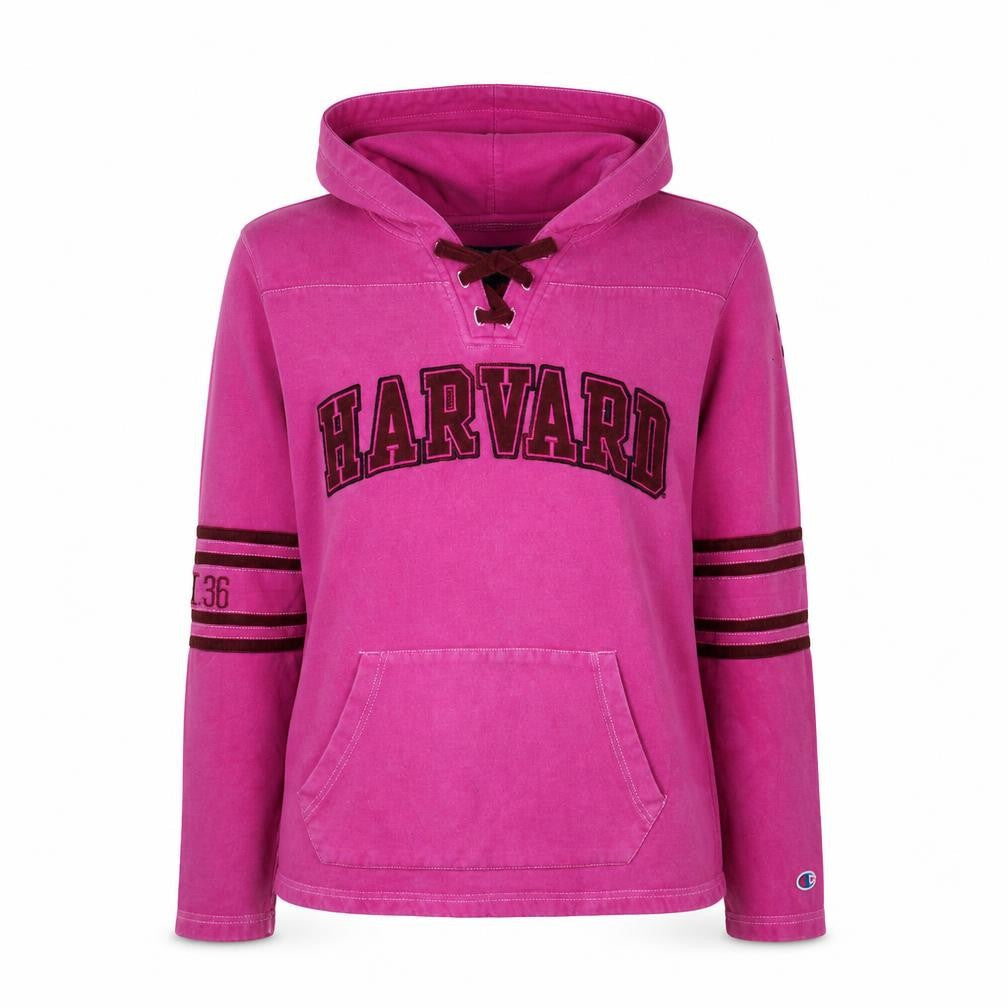 Champion Women’s Pink Harvard Lace-Up Hoodie Size S
