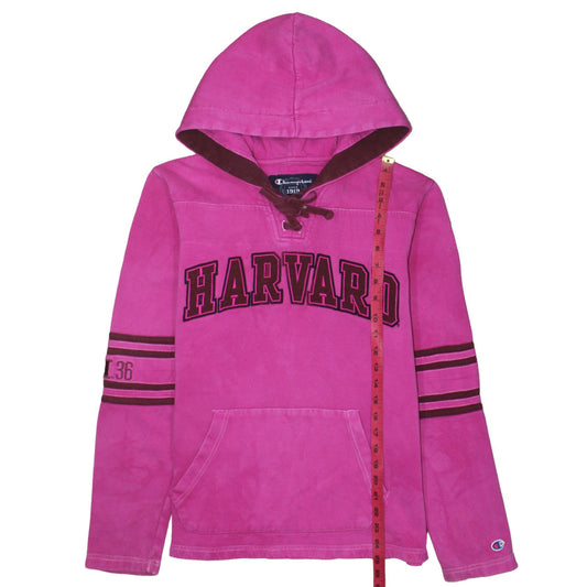 Champion Women’s Pink Harvard Lace-Up Hoodie Size S