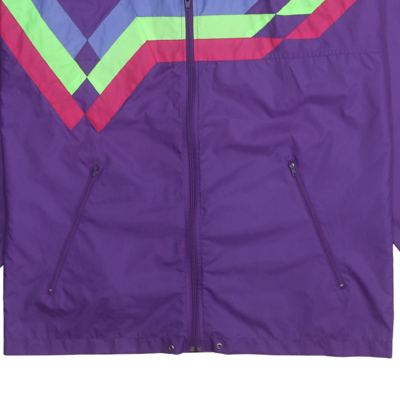 Adidas Women's Purple Hooded Windbreaker Jacket Size M Retro 80s Style