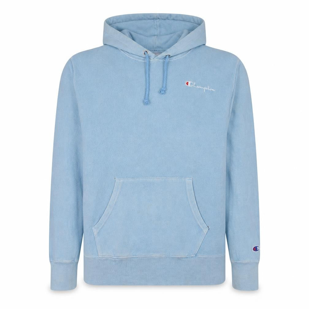 Champion Men's Blue Pullover Hoodie Medium Logo Fleece Sweatshirt