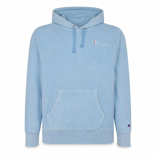 Champion Men's Blue Pullover Hoodie Medium Logo Fleece Sweatshirt