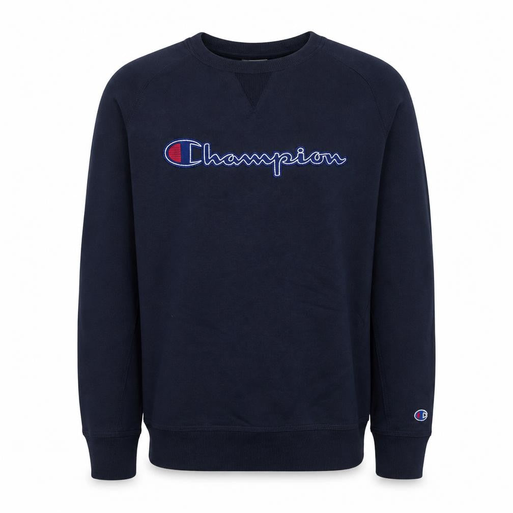 Champion Men's Blue Medium Pullover Sweatshirt Embroidered Logo