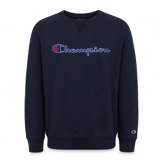 Champion Men's Blue Medium Pullover Sweatshirt Embroidered Logo