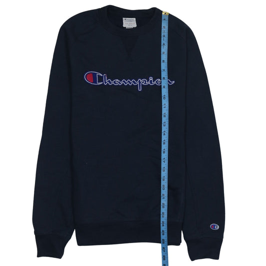 Champion Men's Blue Medium Pullover Sweatshirt Embroidered Logo