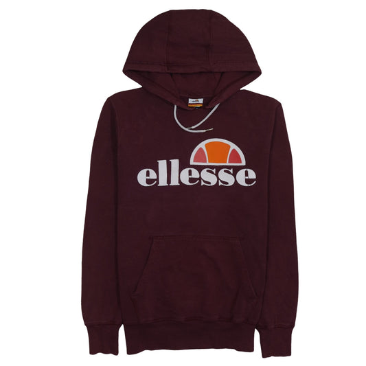 Ellesse Men's Brown Pullover Hoodie M Graphic Logo Fleece