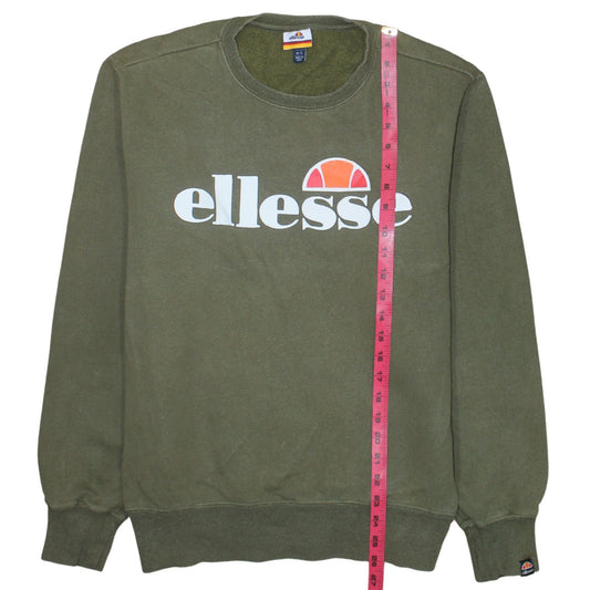 Ellesse Men's Green Crew Neck Pullover Sweatshirt Size L