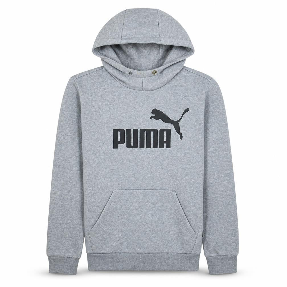 Puma Men's Grey XS Pullover Fleece Hoodie with Logo