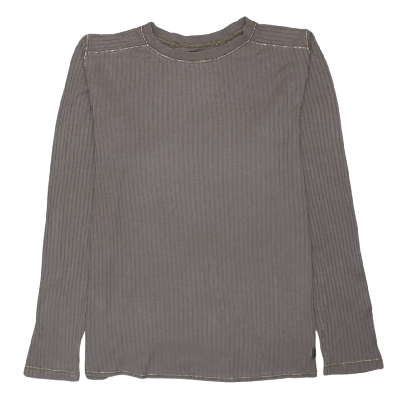 Marlboro Classics Men's Brown Long Sleeve Ribbed Cotton Top M