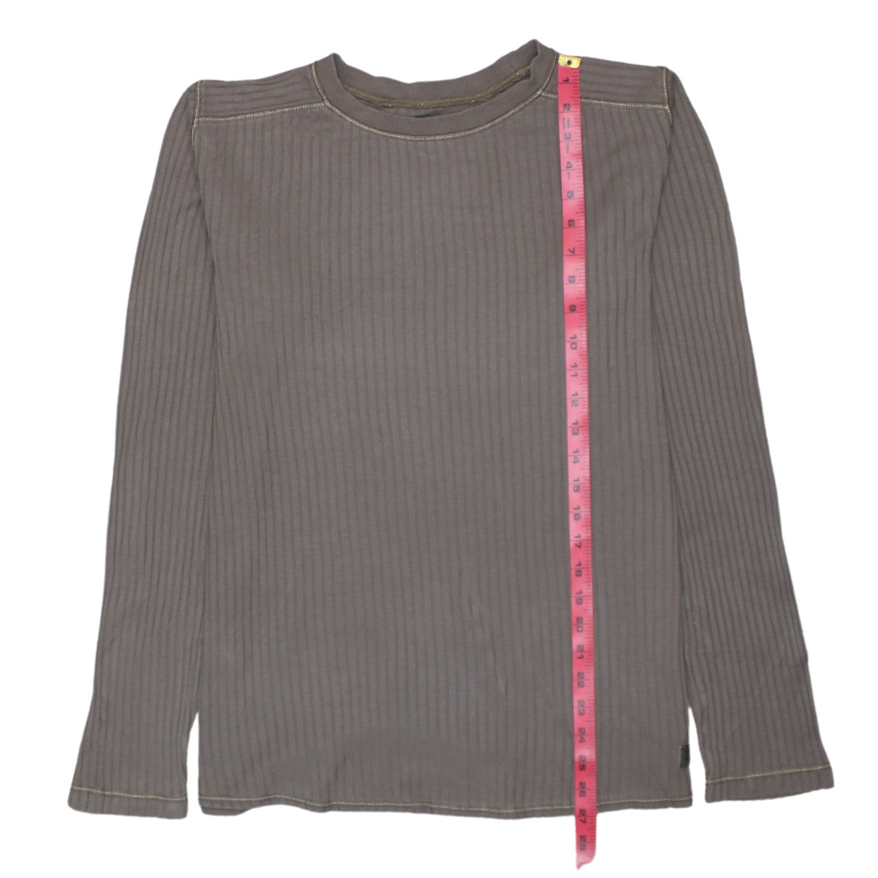 Marlboro Classics Men's Brown Long Sleeve Ribbed Cotton Top M