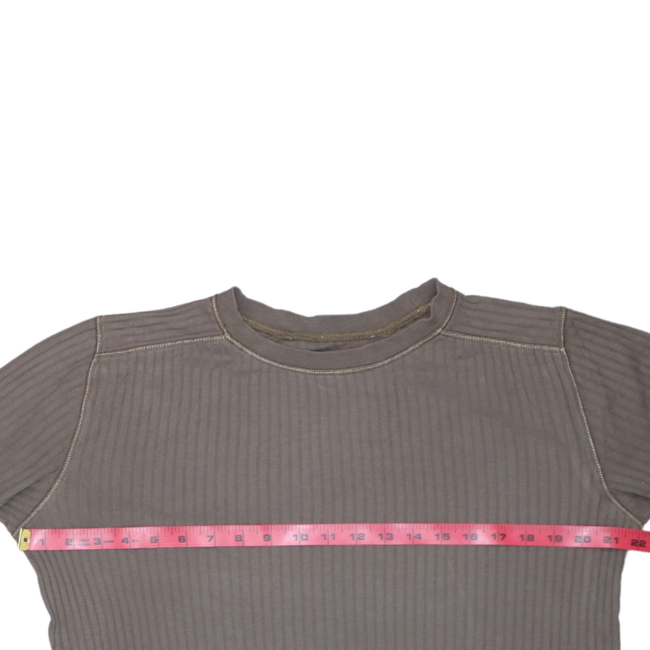 Marlboro Classics Men's Brown Long Sleeve Ribbed Cotton Top M