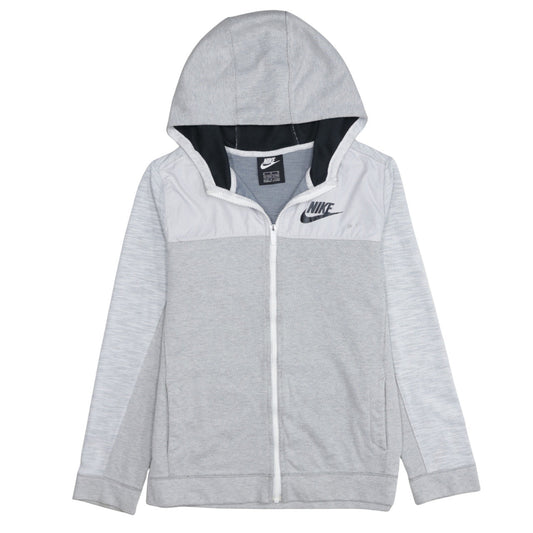 Nike Boys Grey Full Zip Hoodie Sweatshirt XL 13-15 Years Hooded Logo
