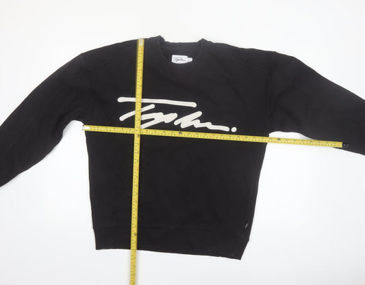 Topman Men's Black Logo Crew Neck Sweatshirt Size S Pullover
