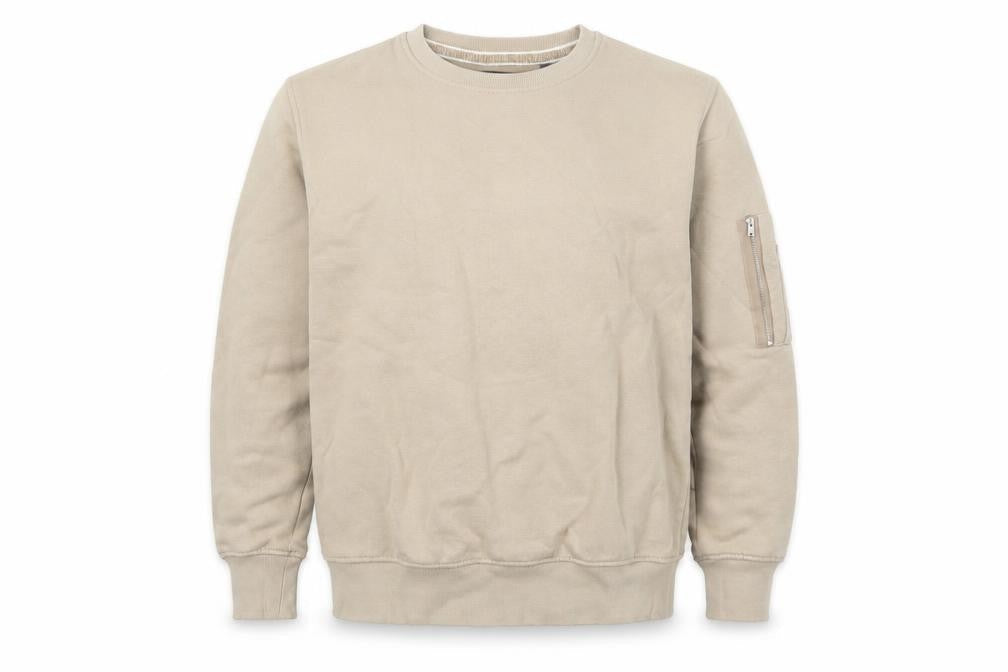 Brave Soul Men's Beige Crew Neck Pullover Sweatshirt Size S