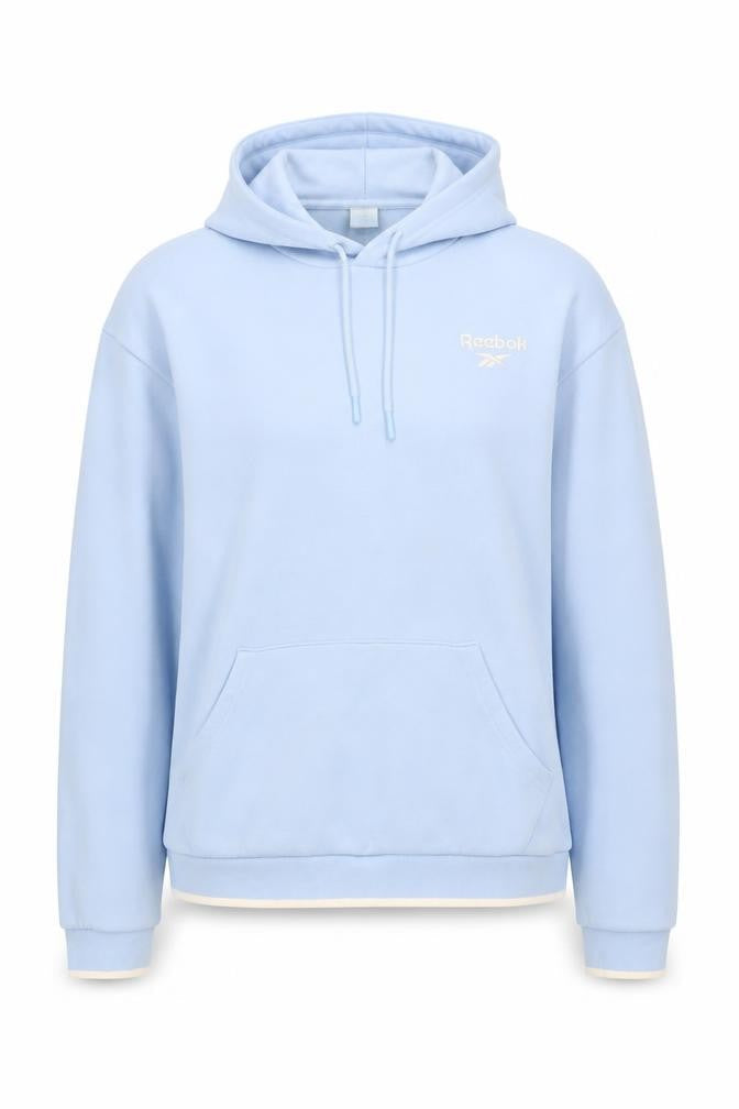 Reebok Women Light Blue Pullover Hoodie Size L Cotton Blend