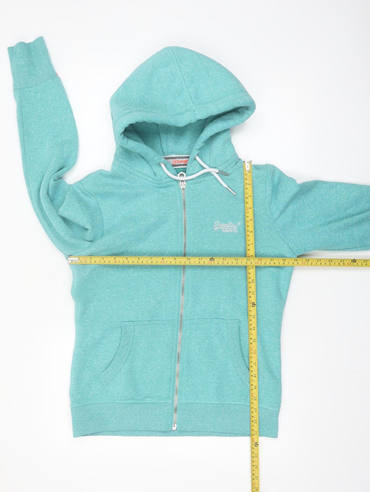Superdry Women’s Blue Full Zip Hoodie UK 14 Cotton Blend