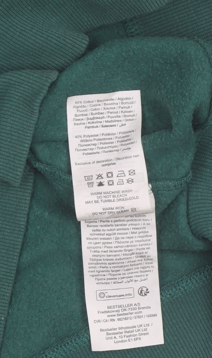 Jack & Jones Boys Green Pullover Hoodie Size 164 Cotton Blend